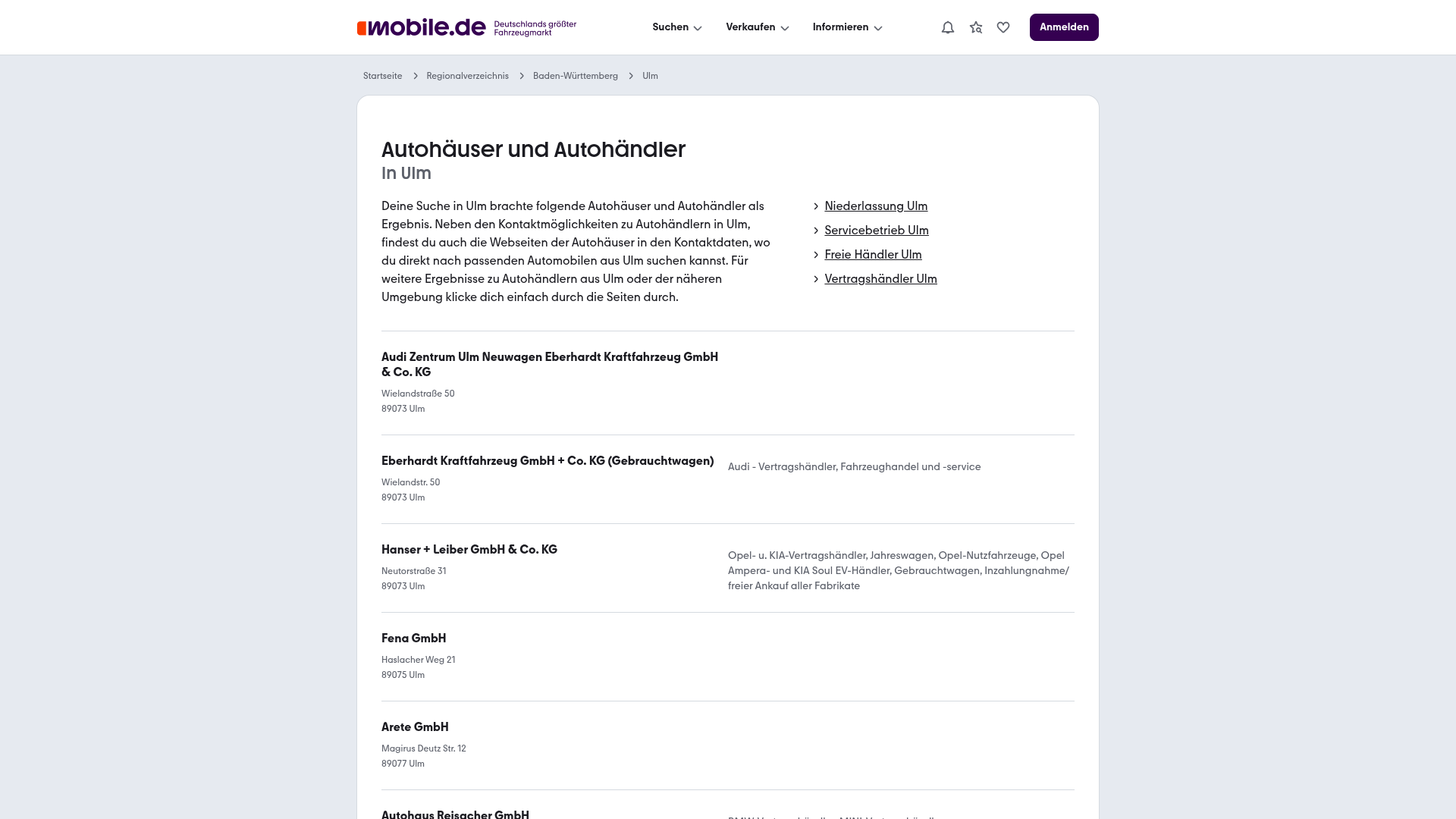 3. Eberhardt Kraftfahrzeug GmbH & Co. KG Homepage